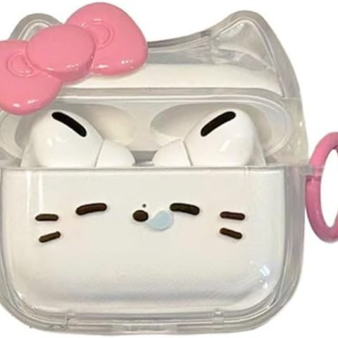 Transparent Clear Cat Face  Silicone Sleeping Bowknot Case