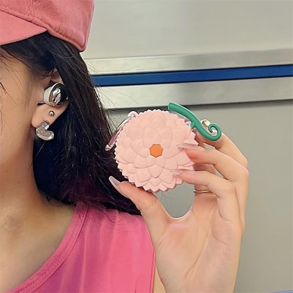 Cute Cartoon Design Silicone Earbuds Protective Cover with Carabiner