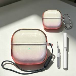 Purple High Transparency Soft  Shockproof Case Keychain Cleaning Lanyard