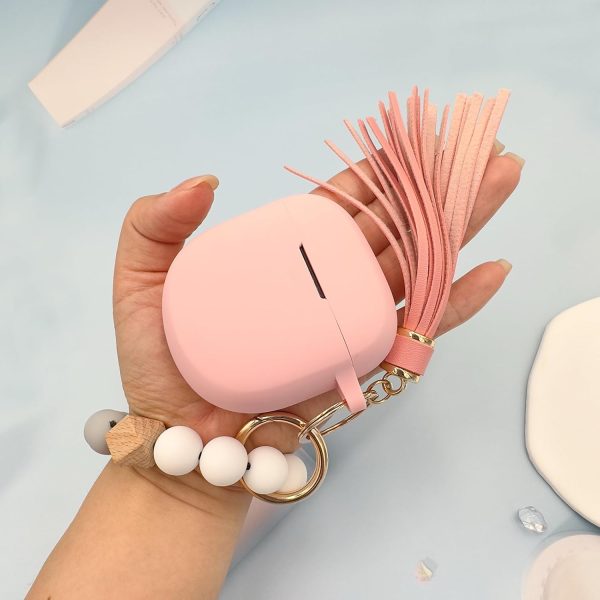 Pink Soft Silicone Case with Bracelet Keychain Convenient Carrying