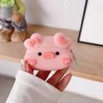 Cartoon Silicone Earbuds Charging Case with Cleaning Kit Carabiner